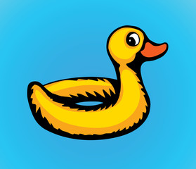 Inflatable swimming ring. Vector drawing