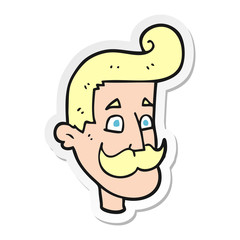 sticker of a cartoon man with mustache
