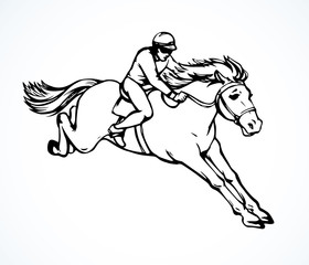 Horse racing. Vector drawing