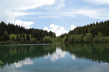 Fototapeta na wymiar black lake landscape photos