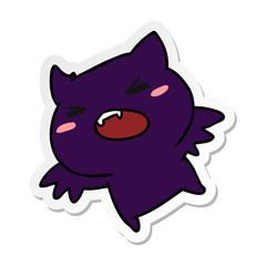 sticker cartoon of a kawaii cute bat