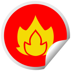 circular peeling sticker cartoon fire