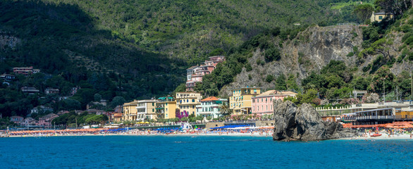 Italy, Cinque Terre, Panaromic view of Monterosso al Mare