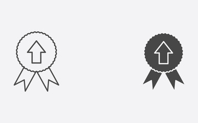 Award outline and filled vector icon sign symbol