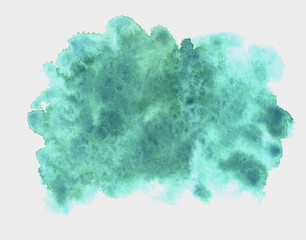 Watercolor blue abstract handmade background