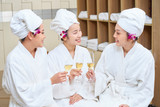 Group of girls celebrating in spa centre