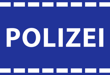 Polizei, Schriftzug, Nachbildung