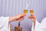 Couple toasting with champagne