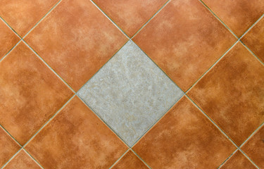 Interior or exterior bathroom or kitchen square ceramic tiles.