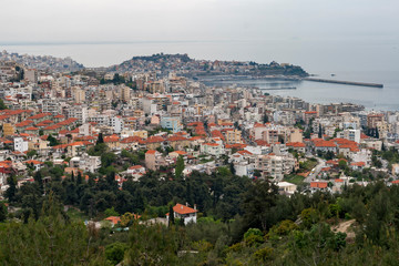 Fototapeta na wymiar Panoramic view to city of Kavala, East Macedonia and Thrace, Greece