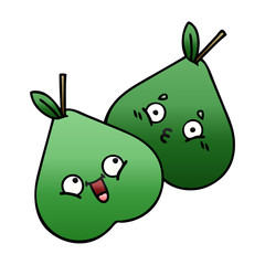gradient shaded cartoon pears