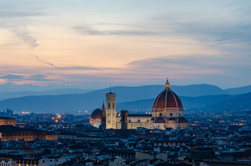 panorama of florence at sunset