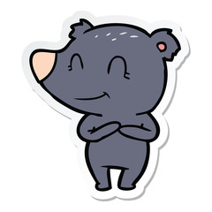 sticker of a friendly bear cartoon