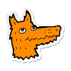 sticker of a cartoon fox head