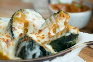 Pumpkin baked with cheese