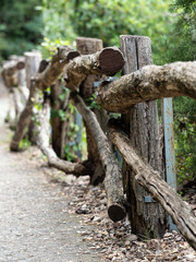 An old wooden fence, Montserrat, Catalonia, Spain