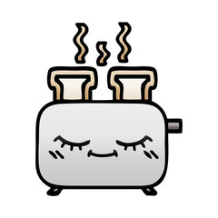 gradient shaded cartoon of a toaster
