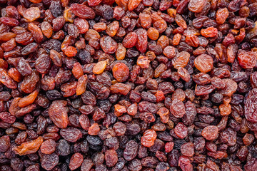 Sun dried raisins background