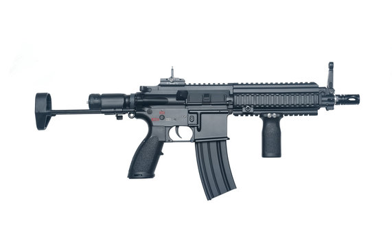 Compact Small Barrel Rifle (SBR) on white background
