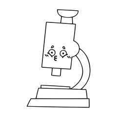 line drawing cartoon microscope