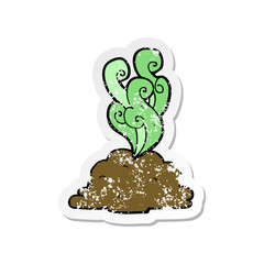 retro distressed sticker of a cartoon smelly poop