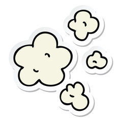 sticker of a quirky hand drawn cartoon clouds