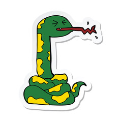 sticker of a cartoon hissing snake