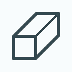 Square metal and steel bar vector icon