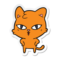 sticker of a cartoon cat