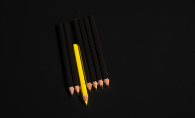 Yellow pencil standing out