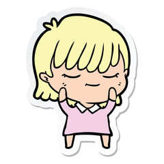 sticker of a cartoon woman