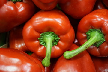 red peppers close up