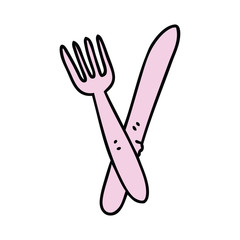 quirky hand drawn cartoon cutlery