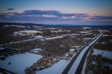 Aerial of Sunset in Clinton New Jersey
