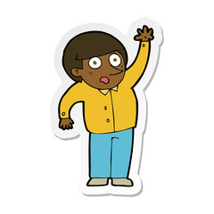 sticker of a cartoon man asking question