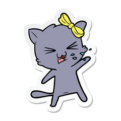 sticker of a cartoon cat