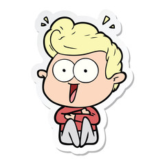 sticker of a cartoon man