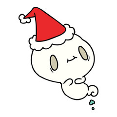 christmas cartoon of kawaii ghost