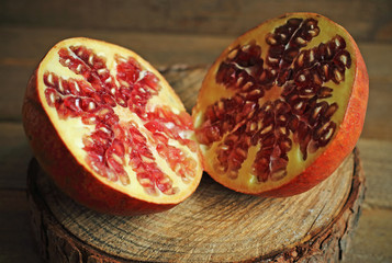 A juicy shelled pomegranate