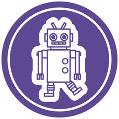 Fototapeta premium dancing robot circular icon
