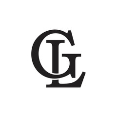 letters gl simple linked logo vector - obrazy, fototapety, plakaty