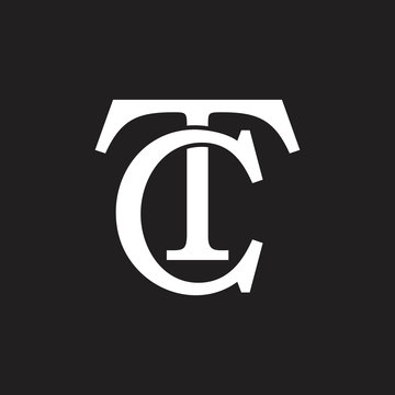 letters tc simple linked logo vector