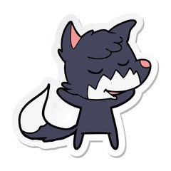 sticker of a friendly cartoon fox