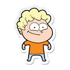 sticker of a cartoon happy man
