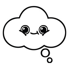 line drawing cartoon thought bubble