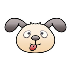 quirky gradient shaded cartoon dog face