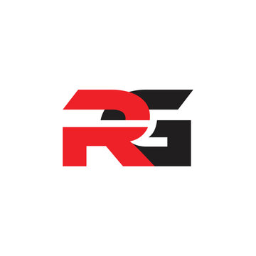 letters rg simple linked geometric colorful logo