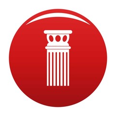Ancient column icon. Simple illustration of ancient column vector icon for any design red