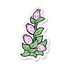 sticker of a cartoon flowers
