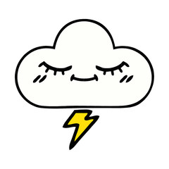 comic book style cartoon thunder cloud